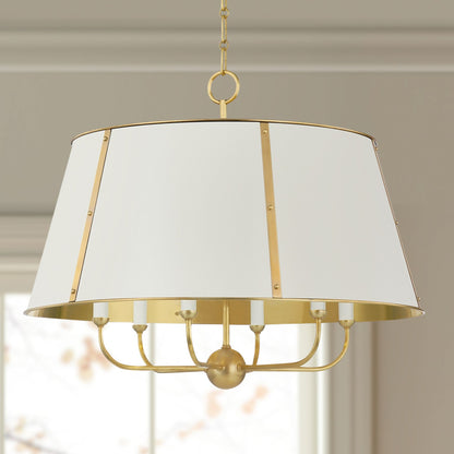 Cambridge 28 1/4" Wide Aged Brass 6-Light Chandelier