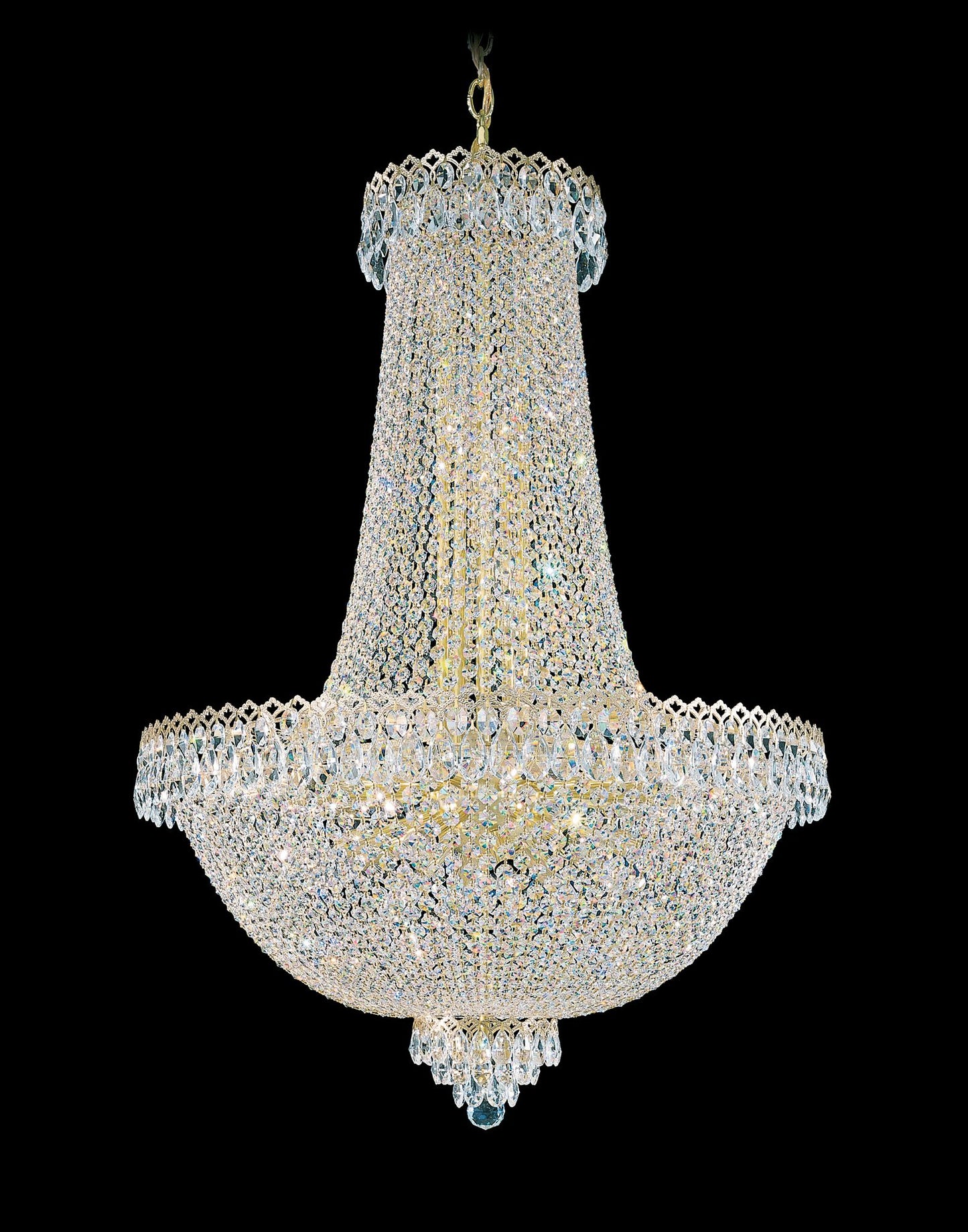 Camelot 40"H x 28"W 31-Light Crystal Pendant in Polished Gold