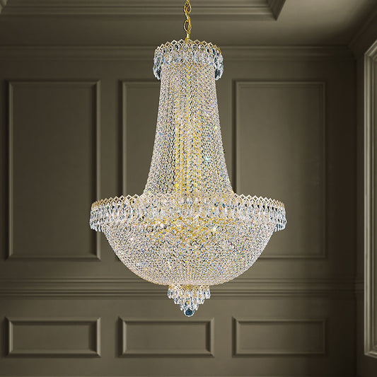 Camelot 40"H x 28"W 31-Light Crystal Pendant in Polished Gold