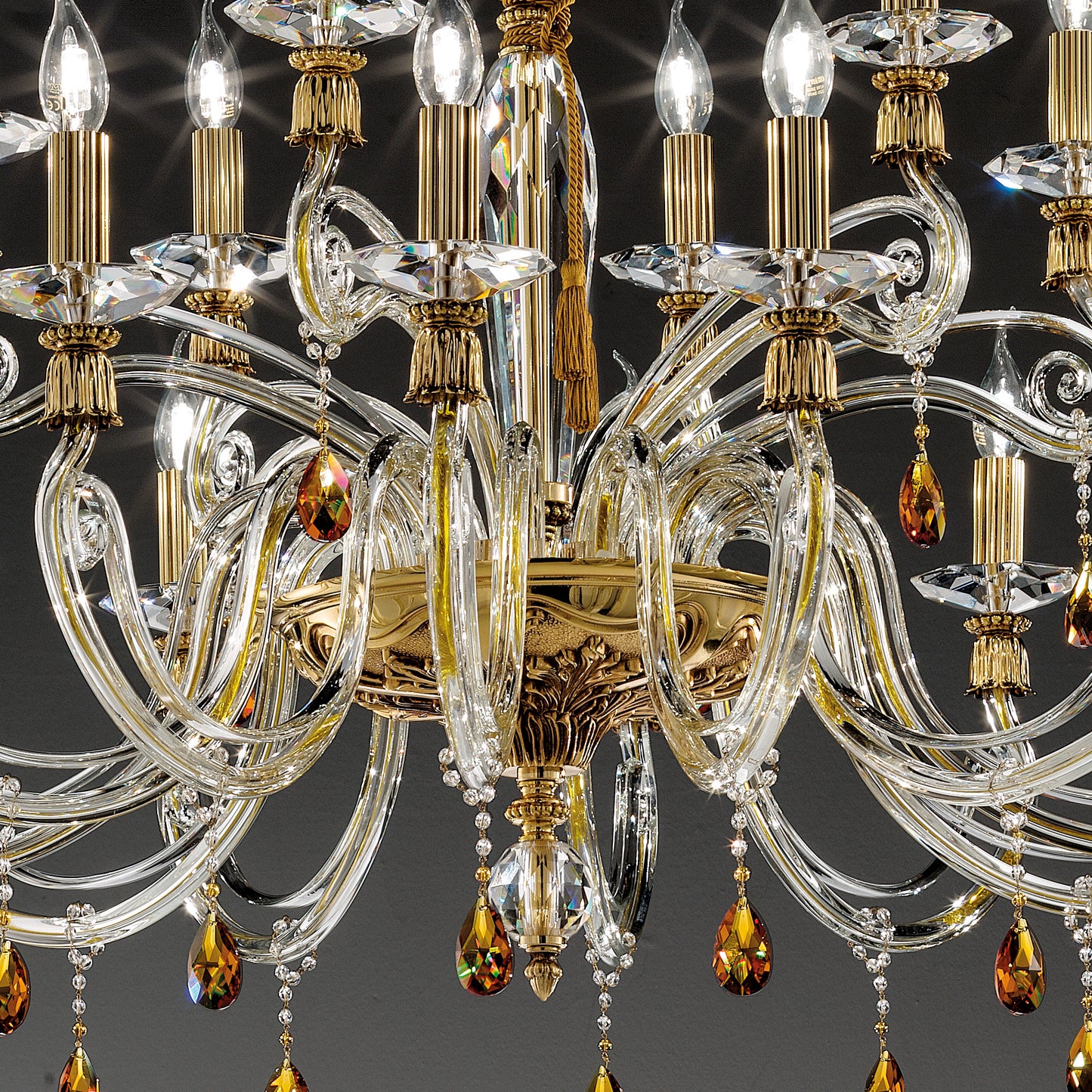 Candelabra Style Chandelier With Swarovski Crystals