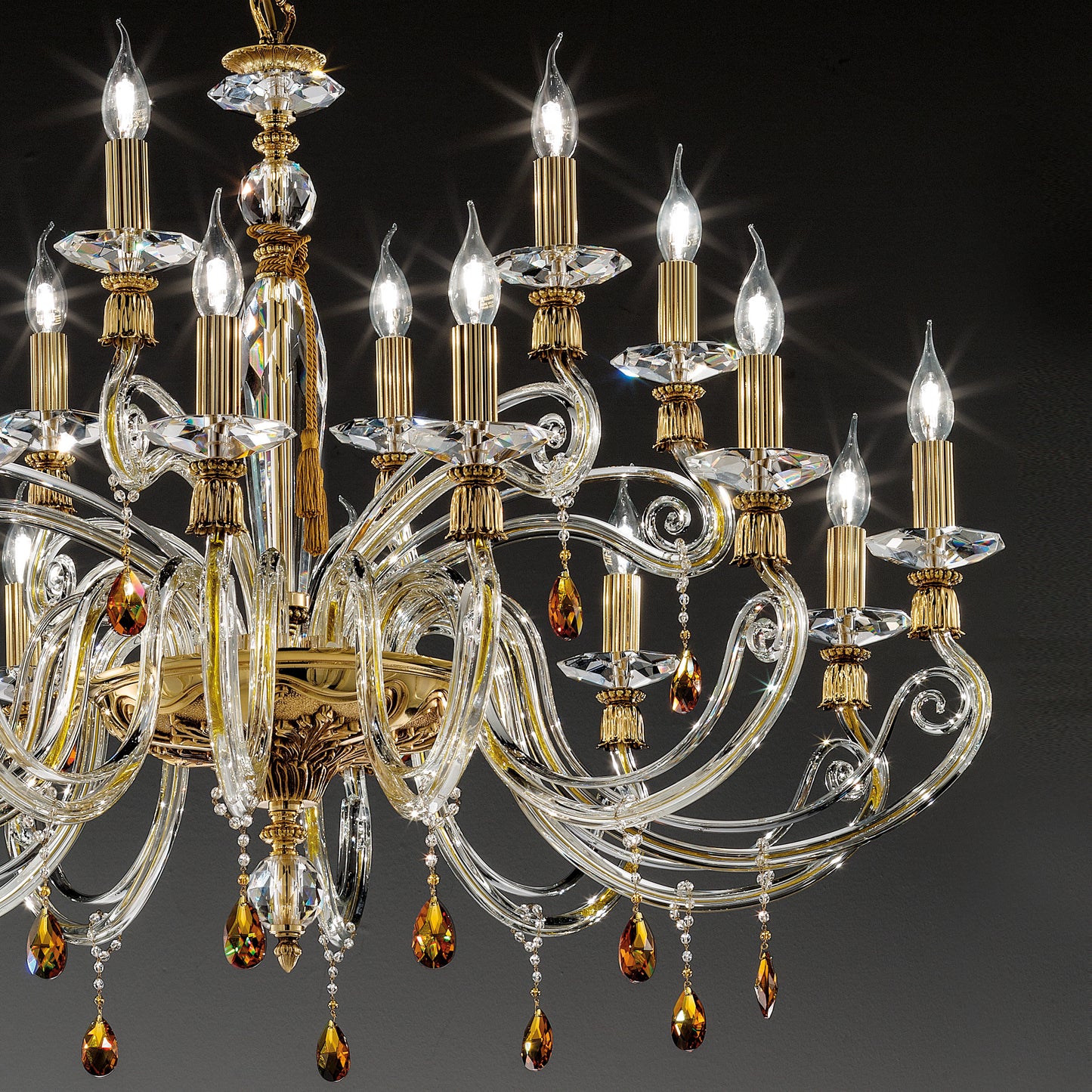 Candelabra Style Chandelier With Swarovski Crystals