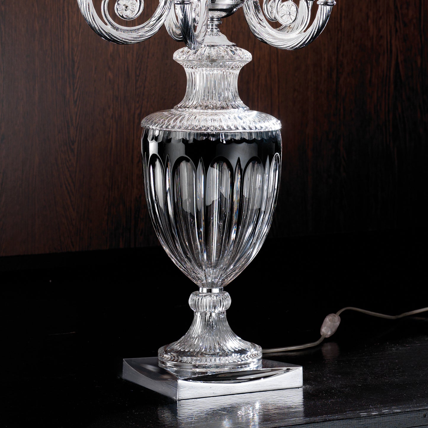 Candelabra Style Large Glass Table Lamp