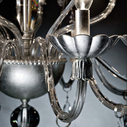 Candle Style Chandelier With Crystal Drops