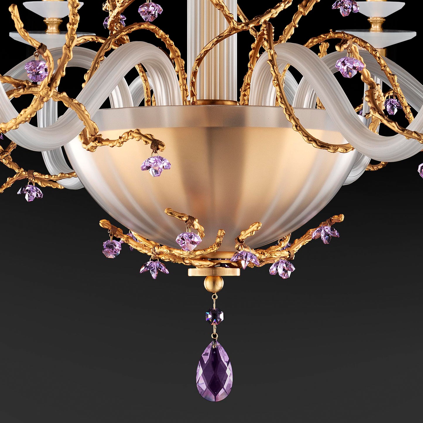 Candle Style Chandelier With Swarovski Crystal Flowers