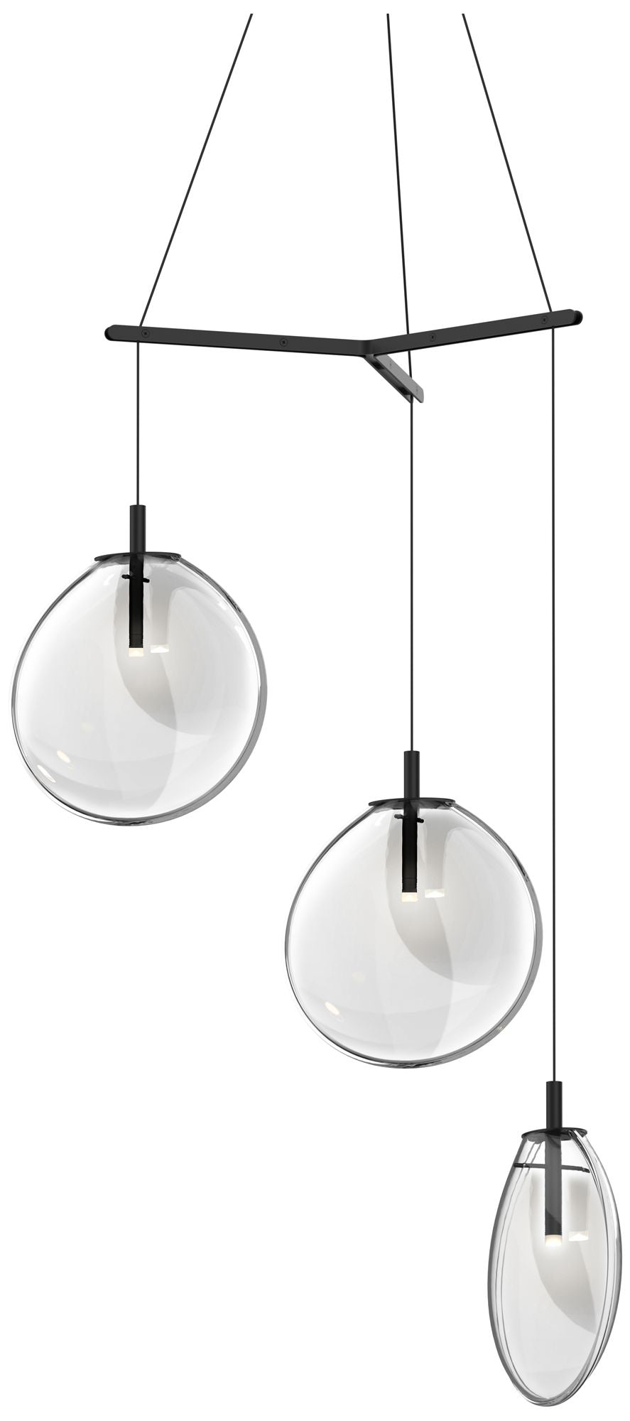 Cantina 15" Wide 3-Light Satin Black Pendant