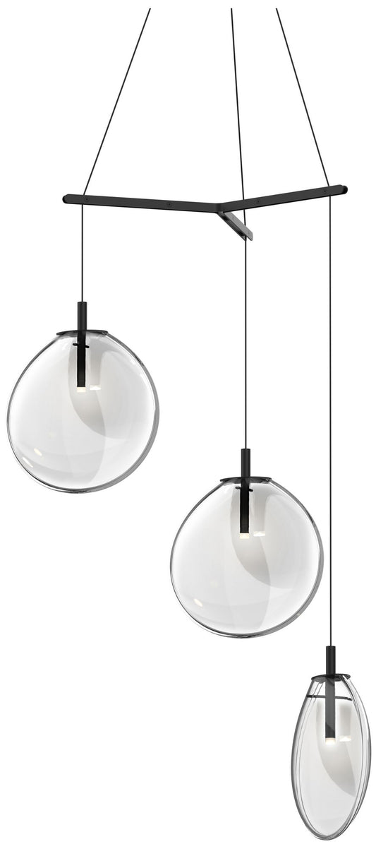 Cantina 15" Wide 3-Light Satin Black Pendant