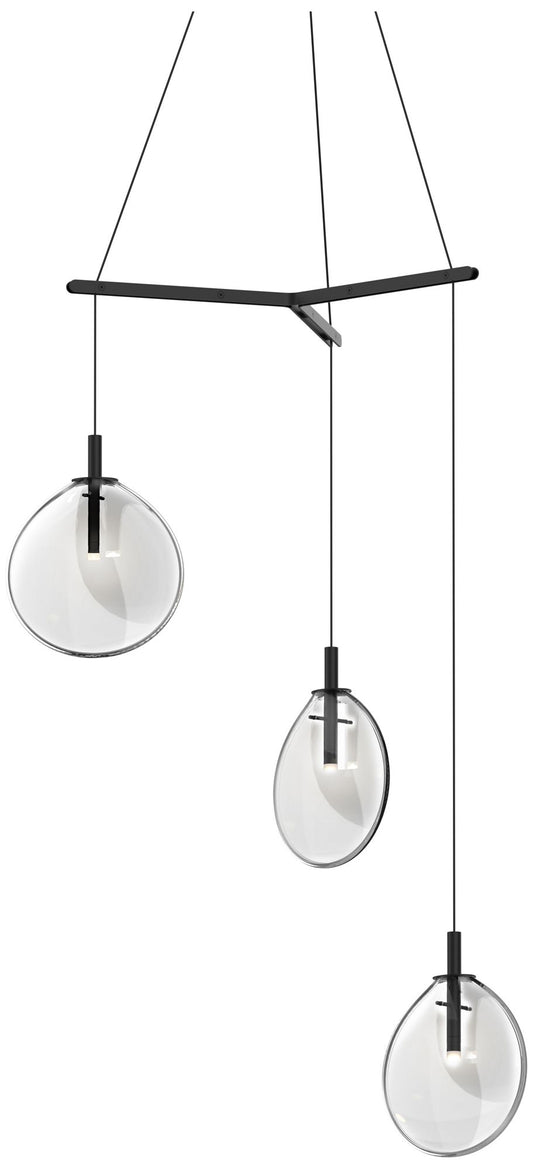 Cantina 15" Wide 3-Light Satin Black Pendant