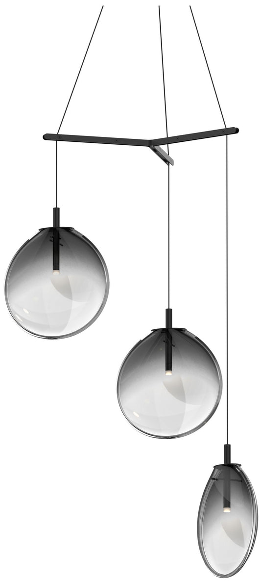 Cantina 15" Wide 3-Light Satin Black Pendant