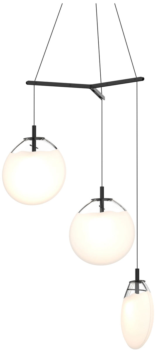 Cantina 15" Wide 3-Light Satin Black Pendant