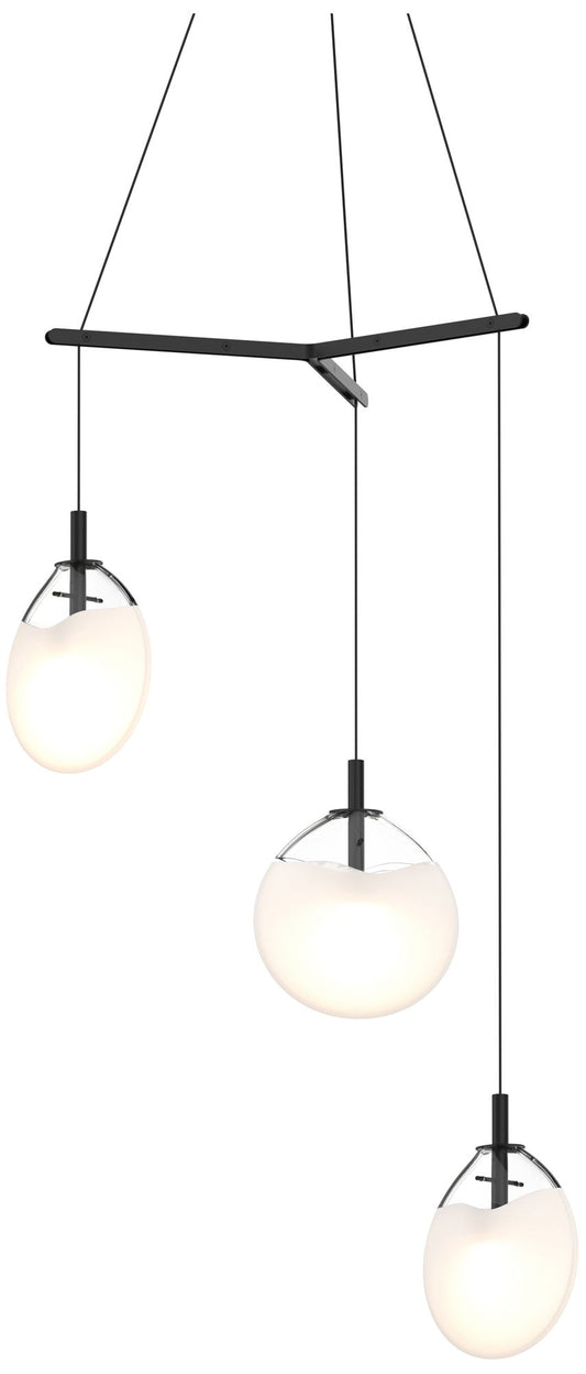 Cantina 15" Wide 3-Light Satin Black Pendant