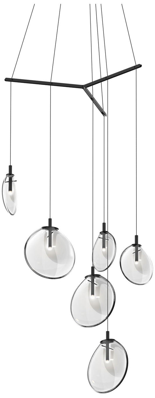 Cantina 15" Wide 6-Light Satin Black Pendant