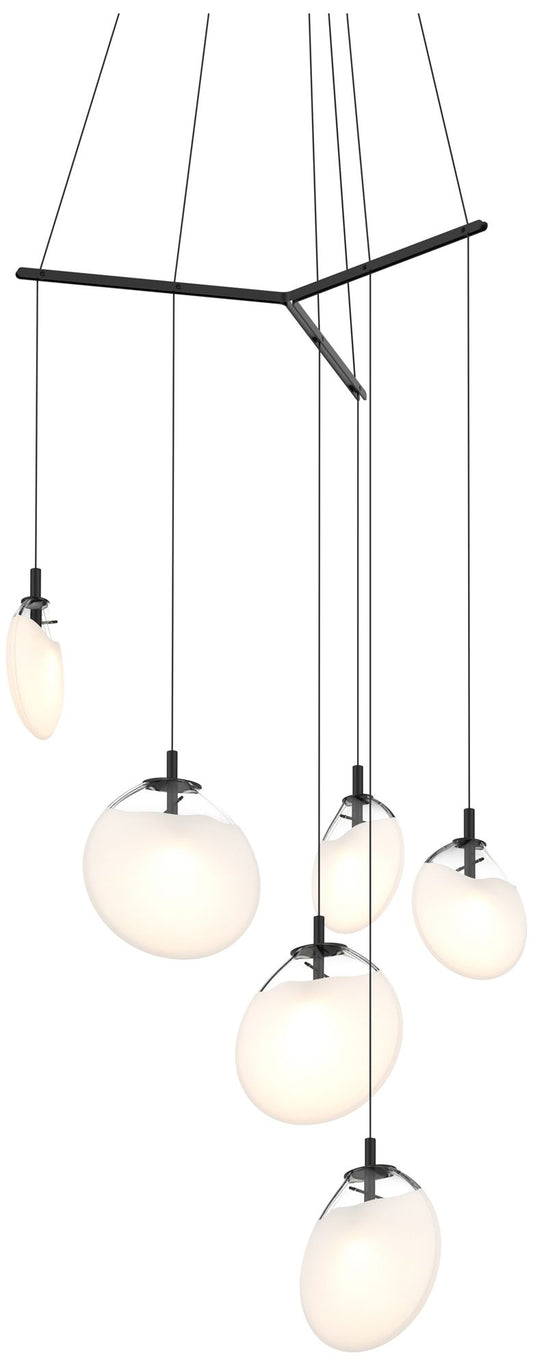 Cantina 15" Wide 6-Light Satin Black Pendant