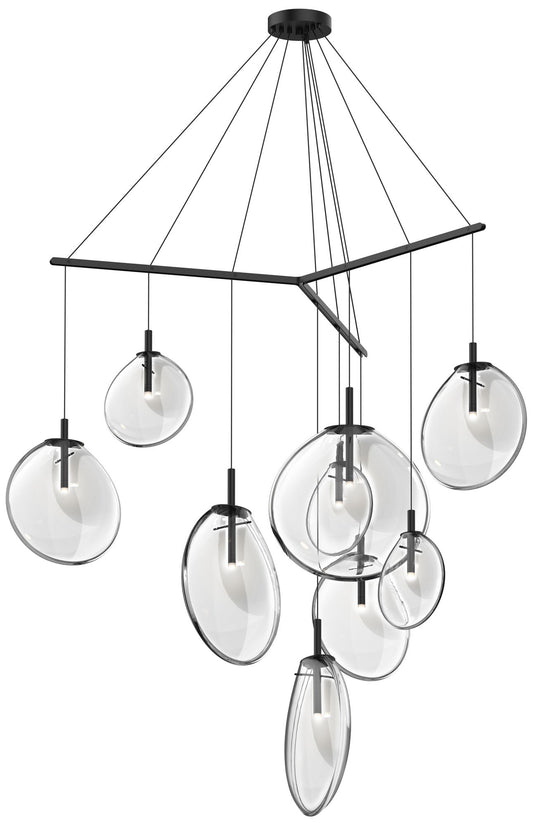 Cantina 15" Wide 9-Light Satin Black Pendant