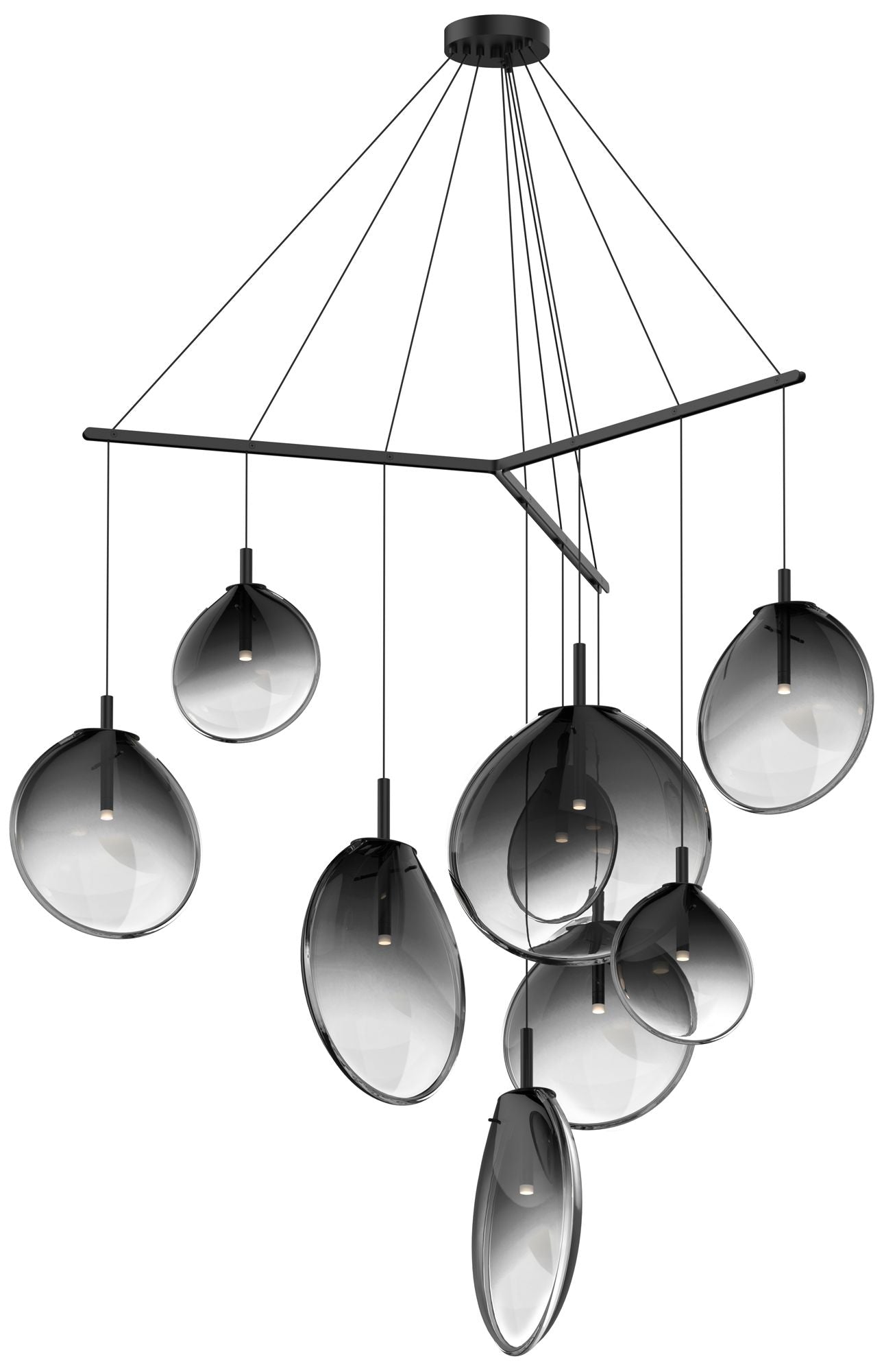 Cantina 15" Wide 9-Light Satin Black Pendant