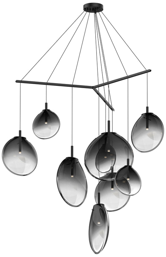 Cantina 15" Wide 9-Light Satin Black Pendant