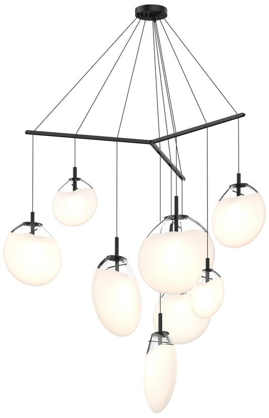 Cantina 15" Wide 9-Light Satin Black Pendant