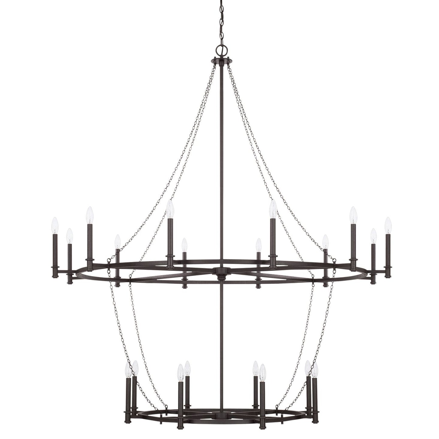 Capital Lancaster 60" Wide Black Iron 20-Light Chandelier