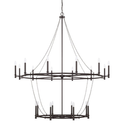 Capital Lancaster 60" Wide Black Iron 20-Light Chandelier