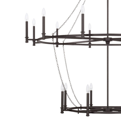 Capital Lancaster 60" Wide Black Iron 20-Light Chandelier