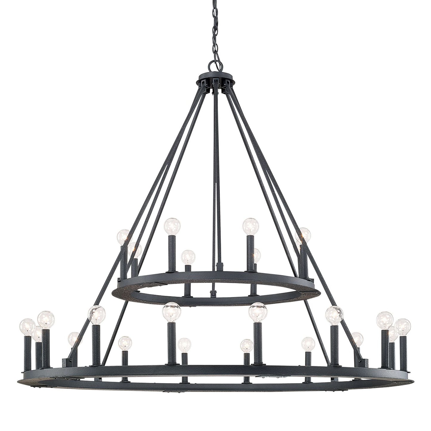 Capital Pearson 48" Wide Black Iron 24-Light Chandelier