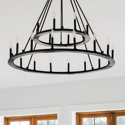 Capital Pearson 48" Wide Black Iron 24-Light Chandelier