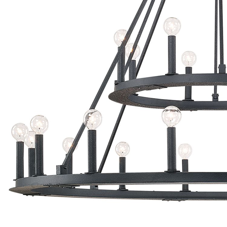 Capital Pearson 48" Wide Black Iron 24-Light Chandelier