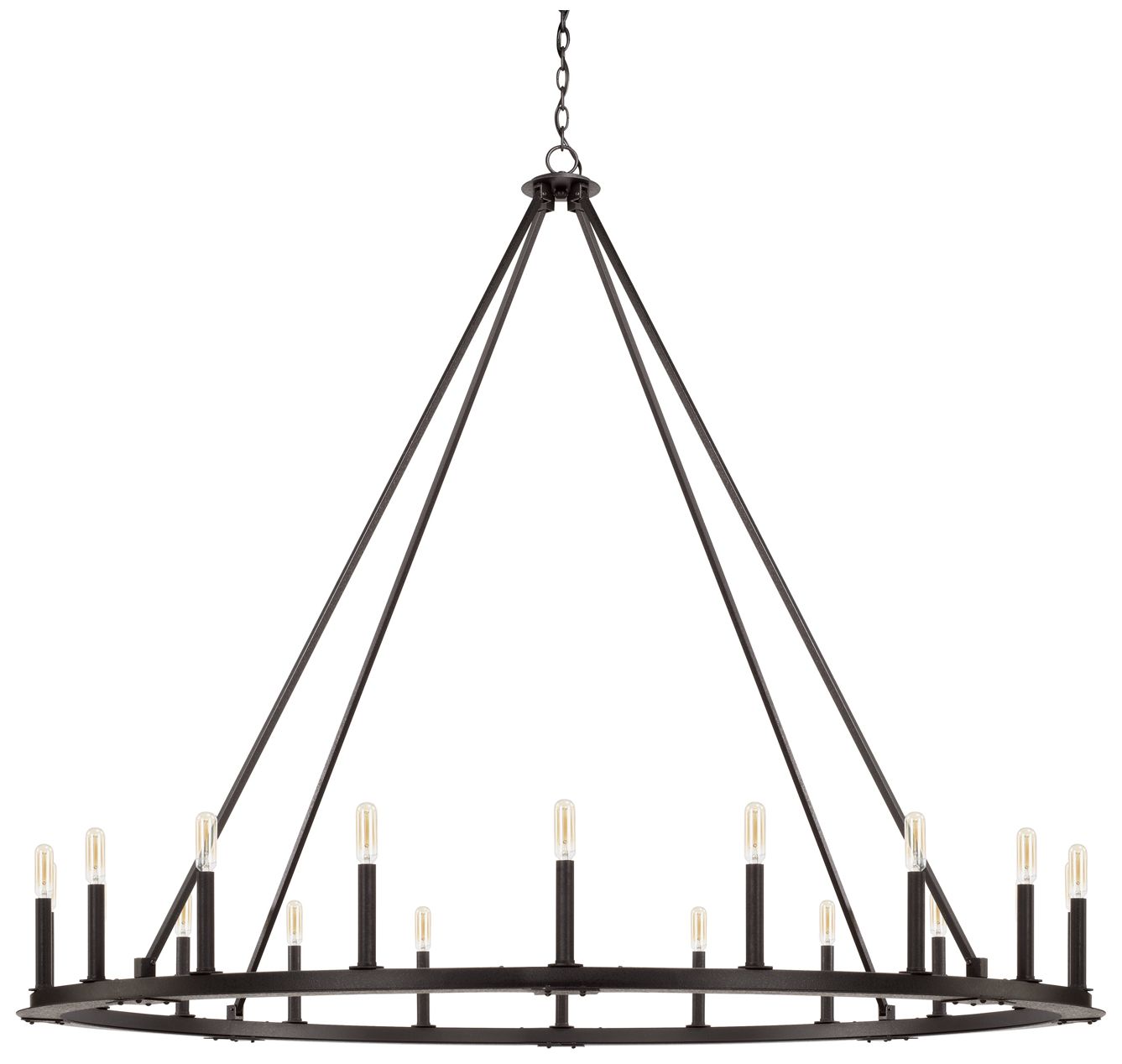 Capital Pearson 60" Wide Black Iron 20-Light Chandelier