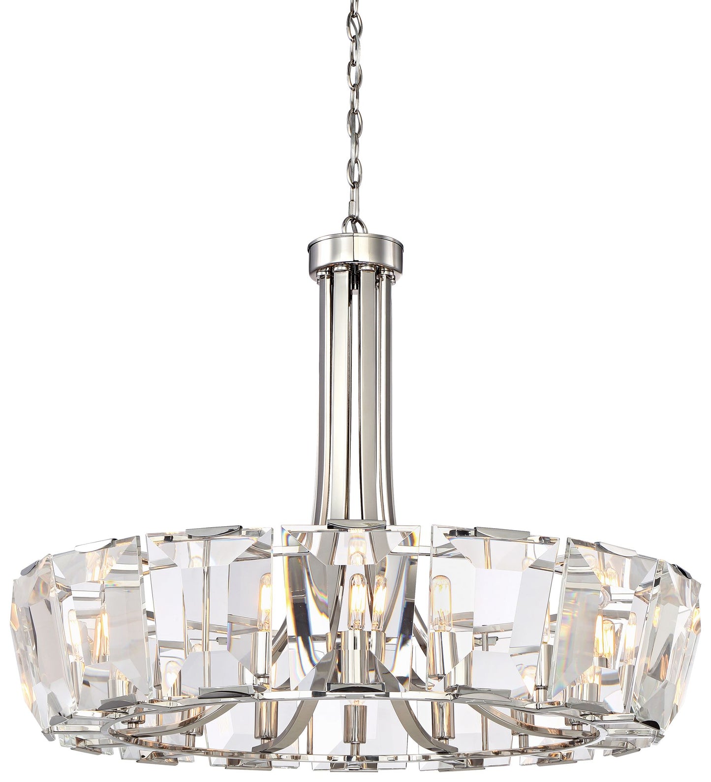 Castle Aurora 33 1/4" Wide Polished Nickel Modern Crystal Chandelier