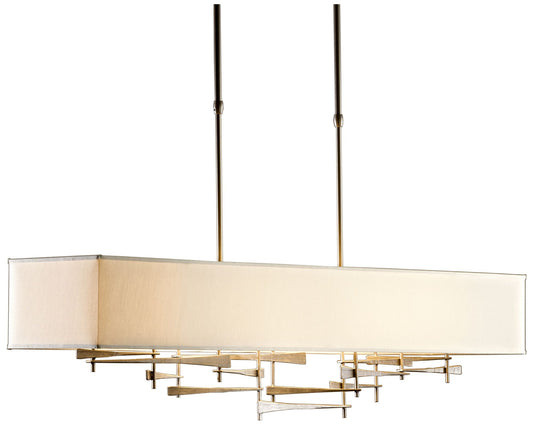 Cavaletti 42" Wide Dark Smoke Pendant With Flax Shade