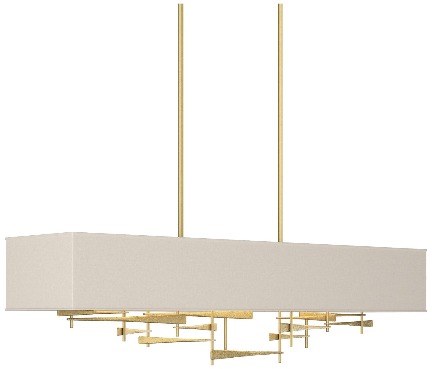 Cavaletti 42" Wide Modern Brass Long Pendant With Flax Shade