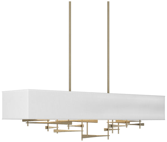 Cavaletti 42" Wide Soft Gold Pendant With Natural Anna Shade