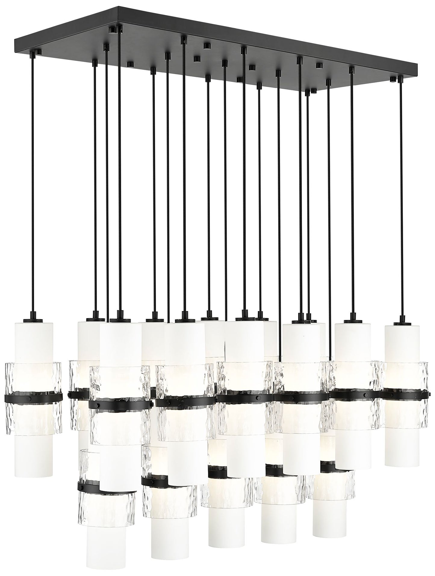 Cayden by Z-Lite Matte Black 17 Light Linear Chandelier