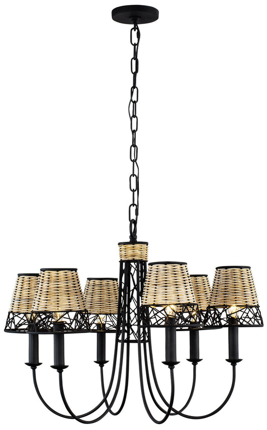 Cayman 6-Lt Chandelier - Black