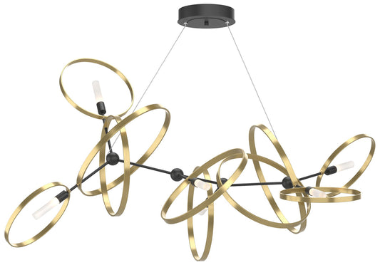 Celesse 32"W Modern Brass Accented Black Standard Pendant