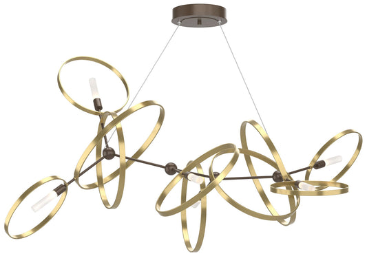 Celesse 32"W Modern Brass Accented Bronze Standard Pendant