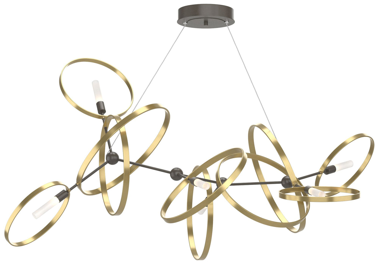 Celesse 32"W Modern Brass Accented Dark Smoke Standard Pendant