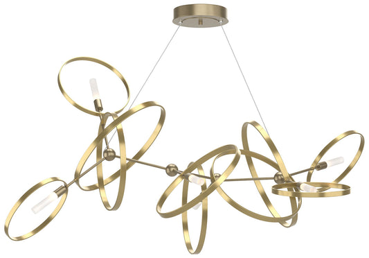 Celesse 32"W Modern Brass Accented Soft Gold Standard Pendant