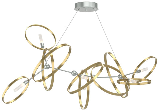 Celesse 32"W Modern Brass Accented Vintage Platinum Standard Pendant