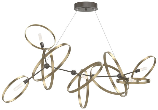 Celesse 32"W Soft Gold Accented Dark Smoke Standard Pendant