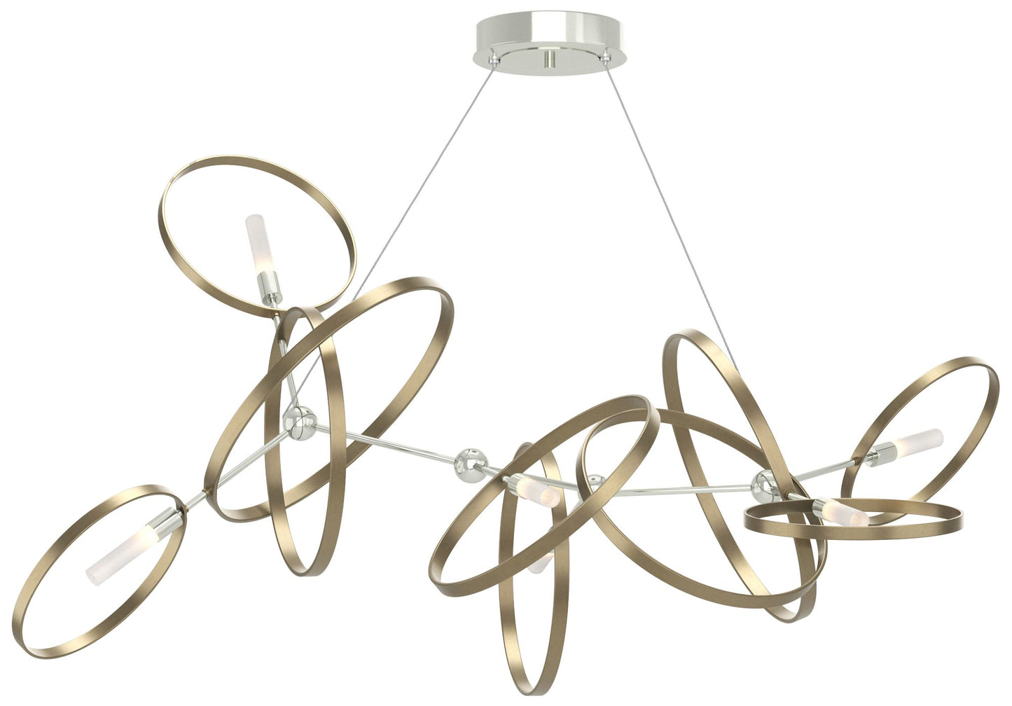 Celesse 32"W Soft Gold Accented Sterling Standard Pendant