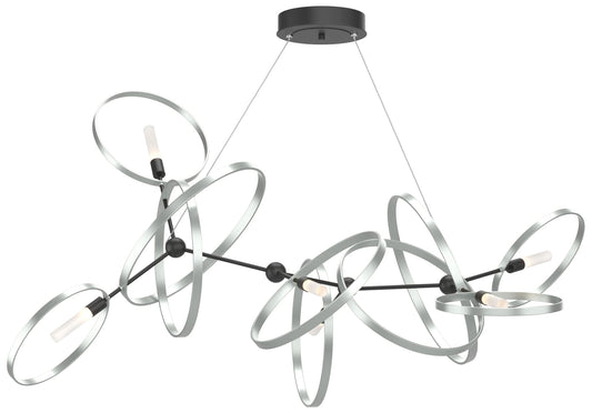 Celesse 32"W Vintage Platinum Accented Black Standard Pendant