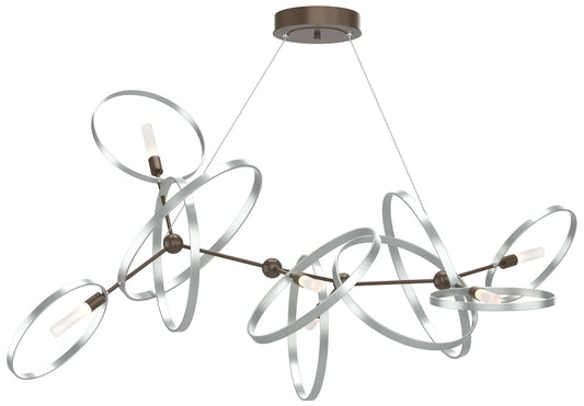 Celesse 32"W Vintage Platinum Accented Bronze Standard Pendant