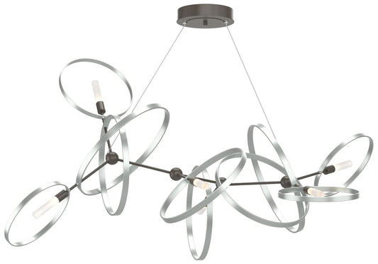 Celesse 32"W Vintage Platinum Accented Dark Smoke Standard Pendant