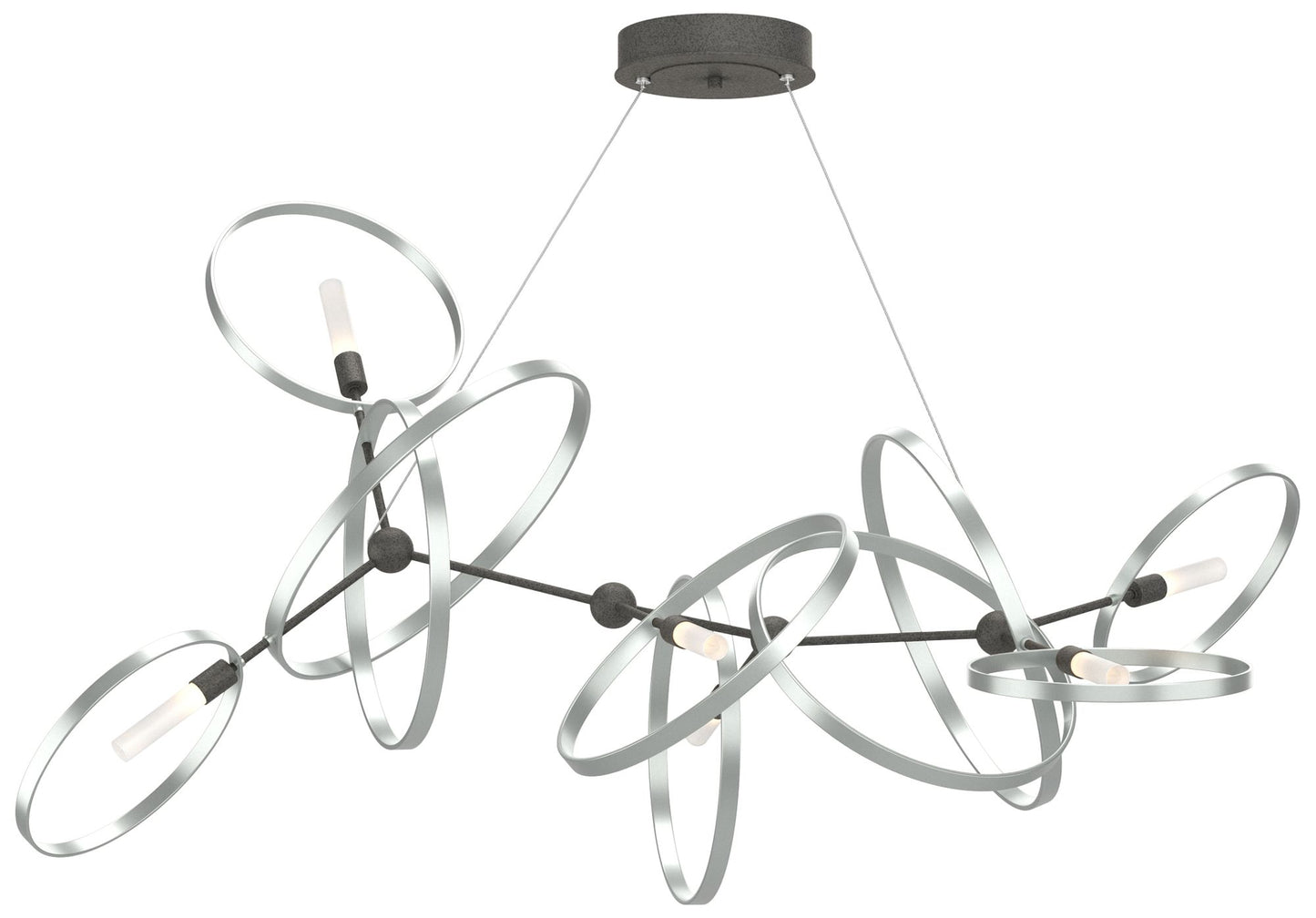 Celesse 32"W Vintage Platinum Accented Natural Iron Standard Pendant