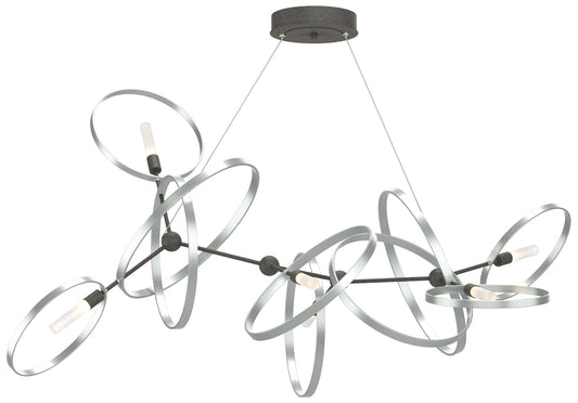 Celesse 32"W Vintage Platinum Accented Natural Iron Standard Pendant