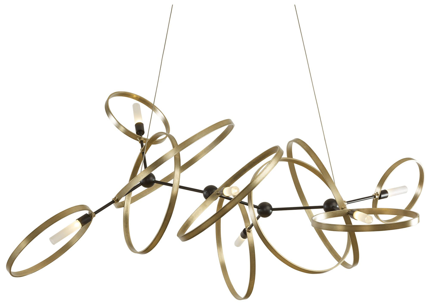 Celesse Pendant - Black Finish - Soft Gold Accents - Standard Height