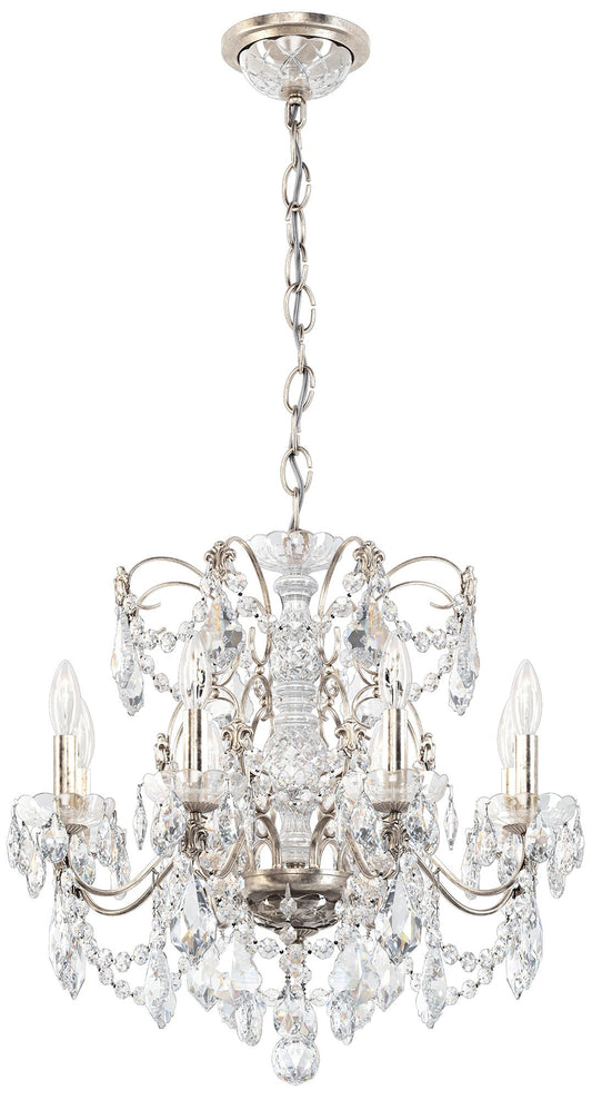 Century 21.5"H x 24"W 8-Light Crystal Chandelier in Antique Silve