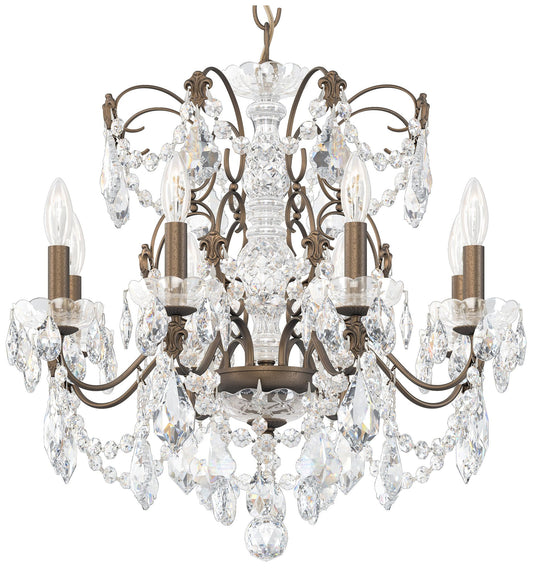 Century 21.5"H x 24"W 8-Light Crystal Chandelier in Etruscan Gold