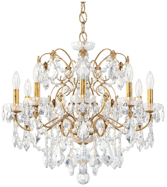 Century 22"H x 26"W 9-Light Crystal Chandelier in French Gold