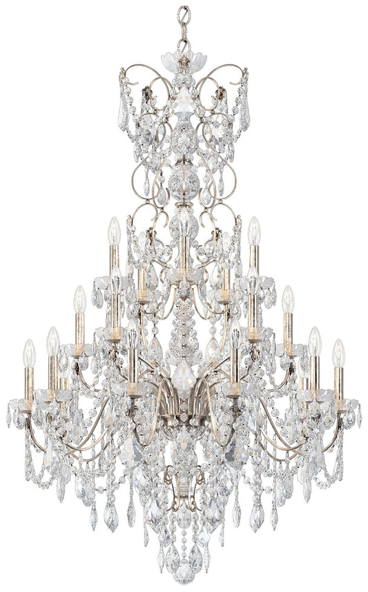 Century 54.5"H x 37"W 20-Light Crystal Chandelier in Antique Silv